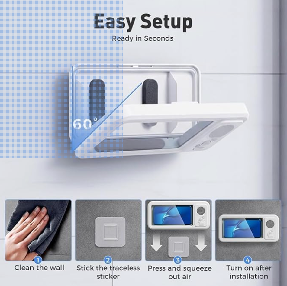 Bluetooth Shower Phone Mount